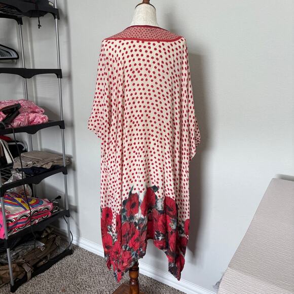 Blank London Aviriska Kimono poppy OS Boho Cottagecore  bl-nk ANTHROPOLOGIE - Picture 10 of 11